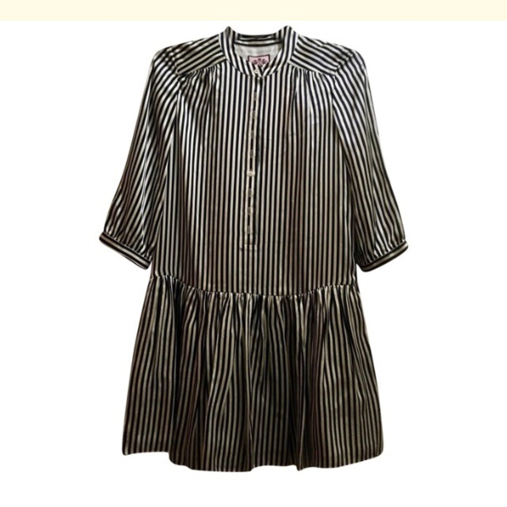NWT Juicy Couture Silk Striped Dress w/ 3/4 Sleeve